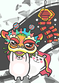 Lion Dance Bunny-Dark Gray (Gr5)