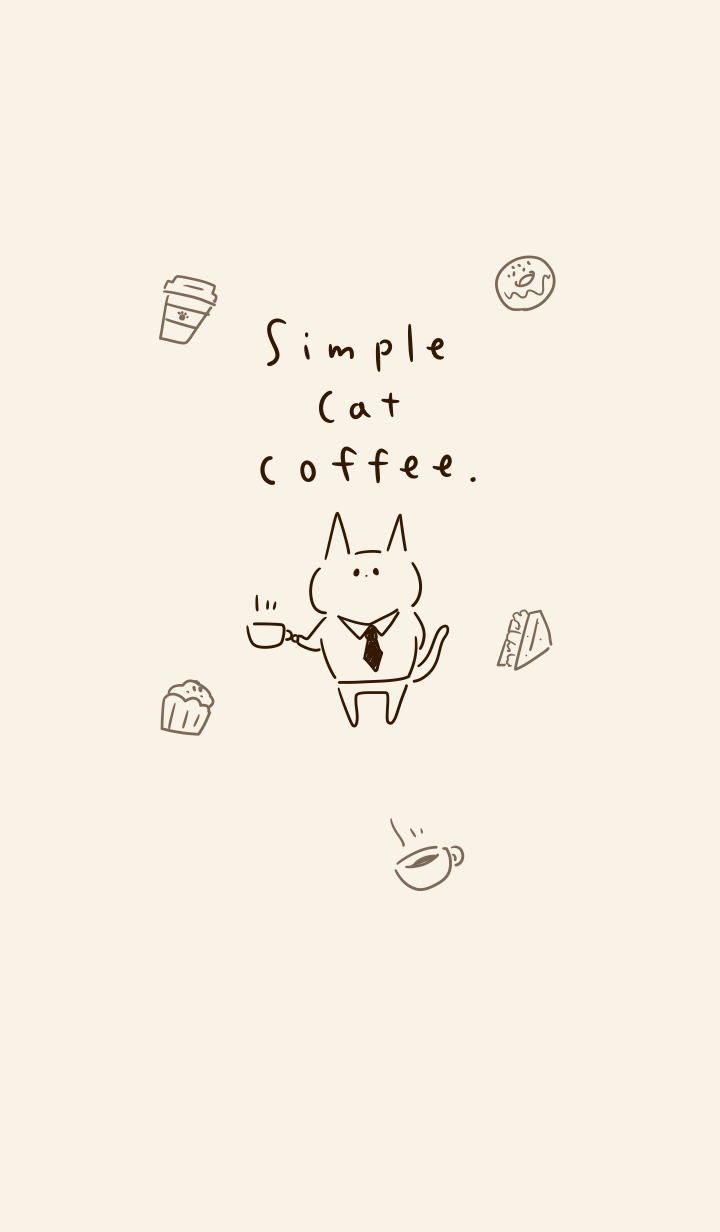 Simple cat coffee beige.