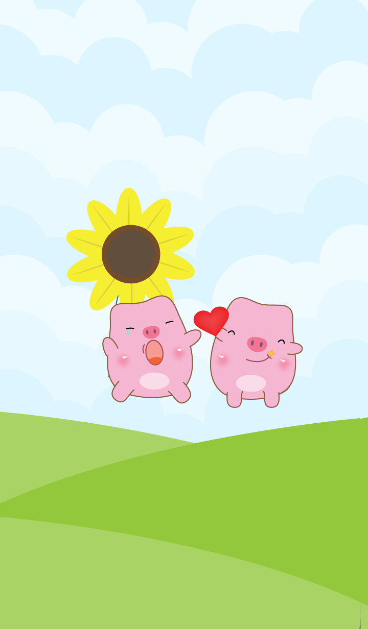 Simple cute pig theme v.10 (JP)