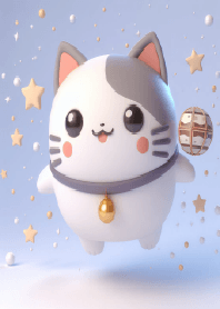 3D flying cat