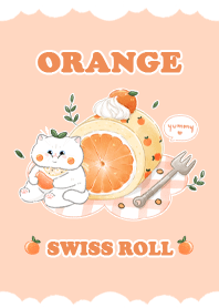 Orange Swill Roll - White Cat