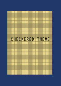 DUSTY YELLOW CHECKERED THEME/NAVY BLUE