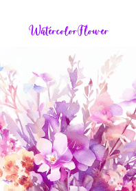 Watercolor-Dry Flower PINK PURPLE 27