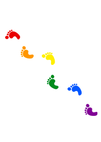 Rainbow Footprints (White)