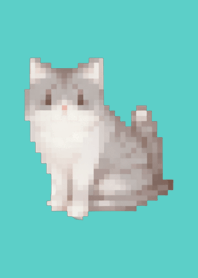 Gato Pixel Art Tema Verde 10