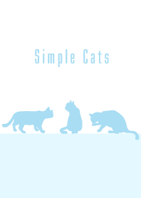 단순한 고양이 : 흰색 파란색 WV