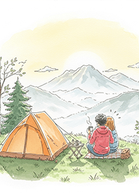 คู่รักจิบกาแฟบนยอดเขา2