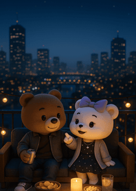 Rooftop Night Cozy Moments