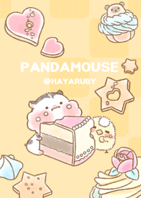 Panda Mouse surrounded by sweet cakes