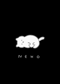 Lying cat /black white