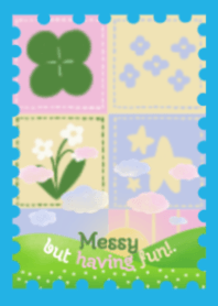 messy but having fun! (blue)