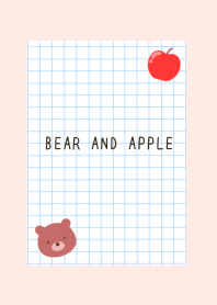 BEAR AND APPLE GRAPH PAPER-LIGHT PINK