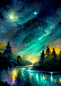 Beautiful starry night view#1605