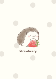 Hedgehog and Strawberry beige dot