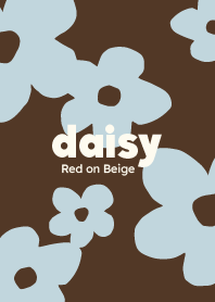 Daisy powder blue on Dark cocoa