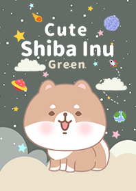浩瀚宇宙 寶貝柴犬 綠