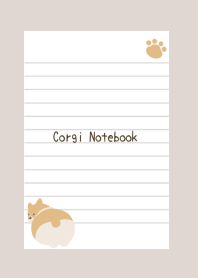 Corgi Notebook/Beige