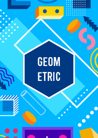 Flat Geometric Dodger Blue 2