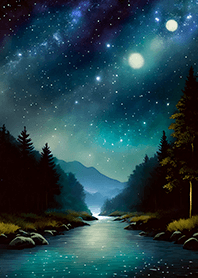 Beautiful starry night view#2622