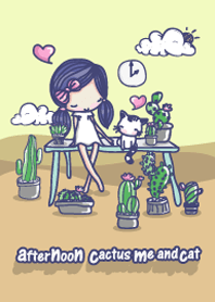 after noon cactus me and cat