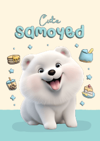Samoyed Dog Cute : Blue