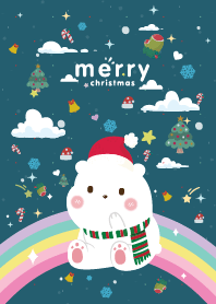 คริสต์มาส ดวงดาวหมี สายรุ้งสีน้ำเงิน