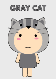 Simple Girl Cute Gray Cat theme
