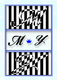 イニシャル M&Y ブルー