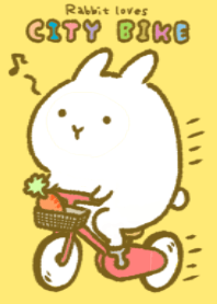 *Rabbit riding a city bike*