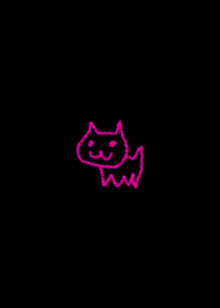お絵描き <猫> ブラック&ピンク