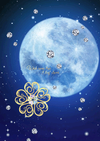 Wish come true,5 Leaf Clover & Moon Ver3