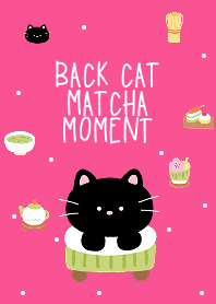 Black Cat Matcha Moment (pink)