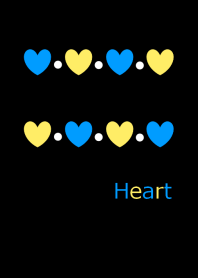 Yellow and light blue simple heart japan