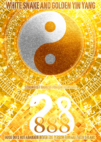 White snake and golden yin yang 888