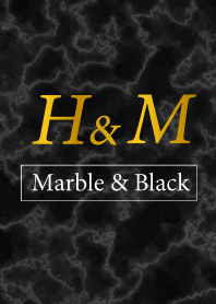 H&M イニシャル 大理石モノトーン黒
