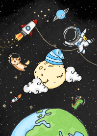 眠る月と宇宙飛行士