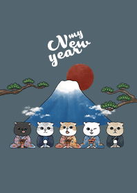 neko new year / dark steel blue