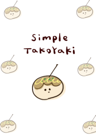 シンプル たこ焼き ホワイト ブルー