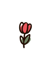 Hand drawn red tulip theme