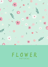 FLOWER MINT GREEN-NATURAL 13