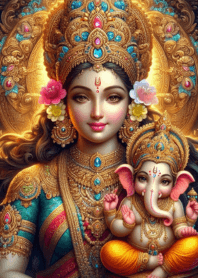 Divine Blessings of Uma Devi&Ganesha V11
