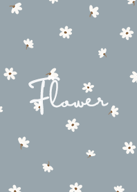 petite flower w - dusty blue