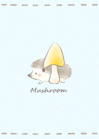 Hedgehog and Mushroom 2 -blue-