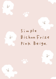 简单的Bichon Frize粉色米色