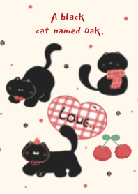 A black cat named Oak.
