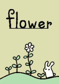 Flower and Rabbit (white)