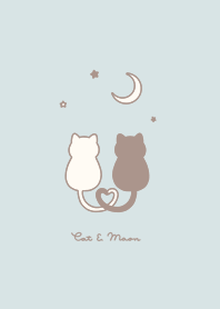 貓與月亮 /light blue beige
