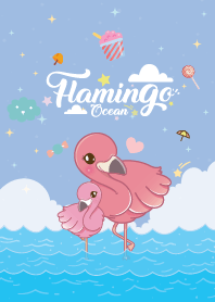 Flamingo Sea Waves Cutie