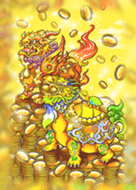 風水開運絵画＊幸華寿 龍と鳳凰～春を告げる～幸運 四つ葉の