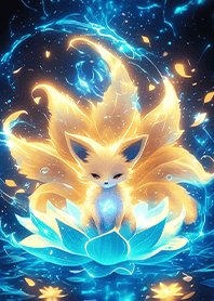 Golden electric nine-tailed fox